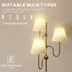 Floor Lamp, 165 cm Tall Standing Lamp with 3 Light and Foot Switch for Living Room, Bedroom, Bedside, Office, E27 Base Without Bulb (40W Max)