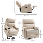 HOMCOM Electric Riser and Recliner Chair, with Massage and Heat - Beige