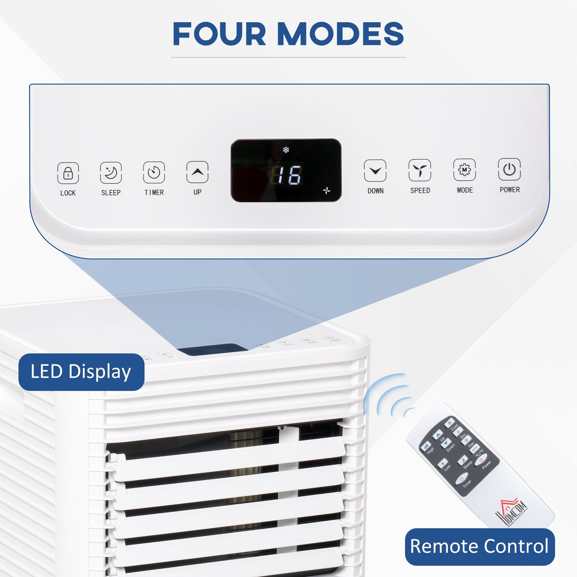 9000 BTU Portable Air Conditioner for Cooling Dehumidifier Fan, Air Conditioning Unit for Room up to 28m², with Remote, 24H Timer, Window Mount Kit, R290, A Energy Efficiency, 1122W