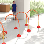 PawHut 4-Piece Dog Agility Training Equipment with 4 Adjustable Width Doors, Bag, for Garden, Orange