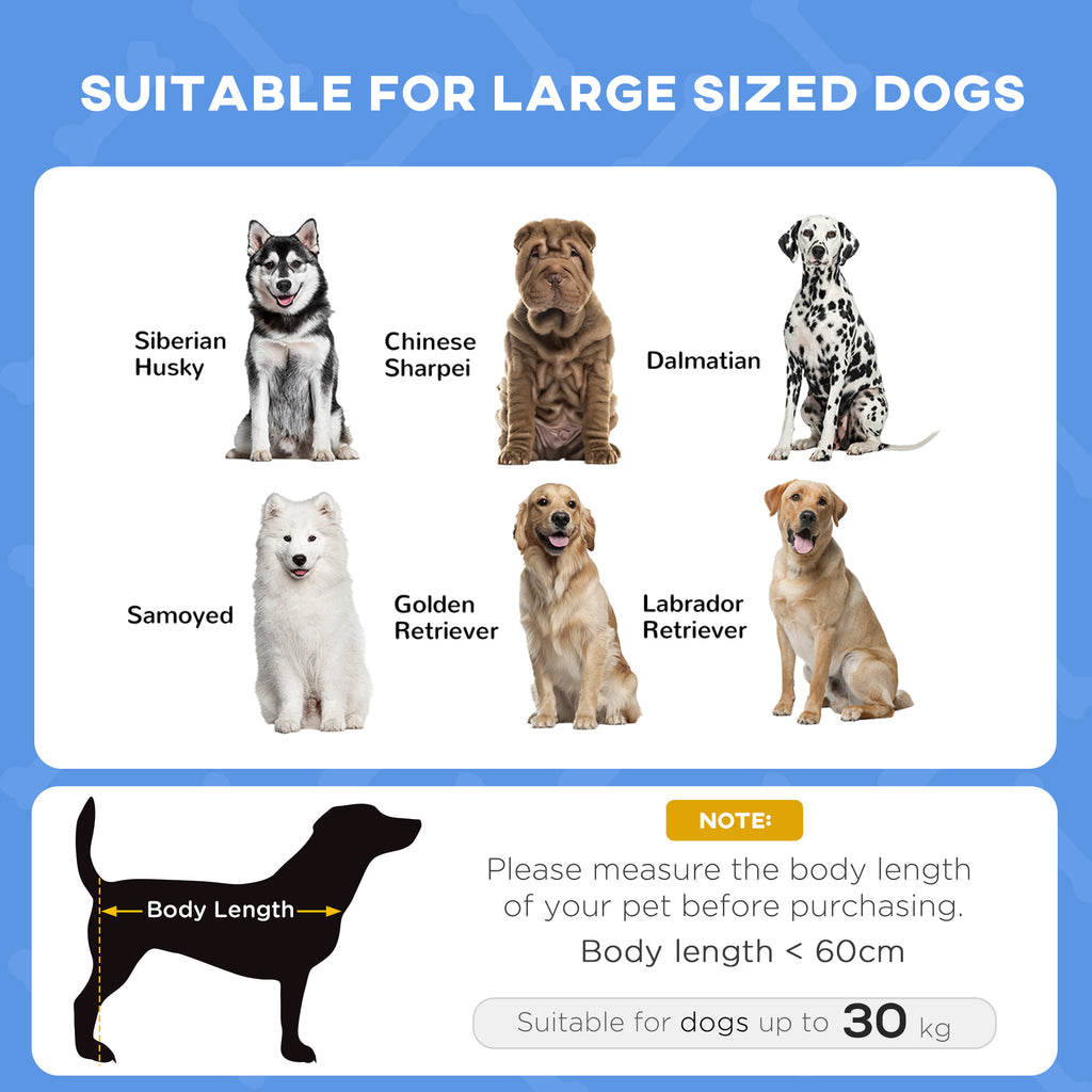 PawHut Outdoor Dog Bed with Removable Canopy, Portable Raised Dog Bed for Camping, Garden & Beach, Water-Resistant UV-Protection Mesh Pet Cot Sun Lounger, for Large Pets, 92 x 76 x 90 cm, Dark Blue