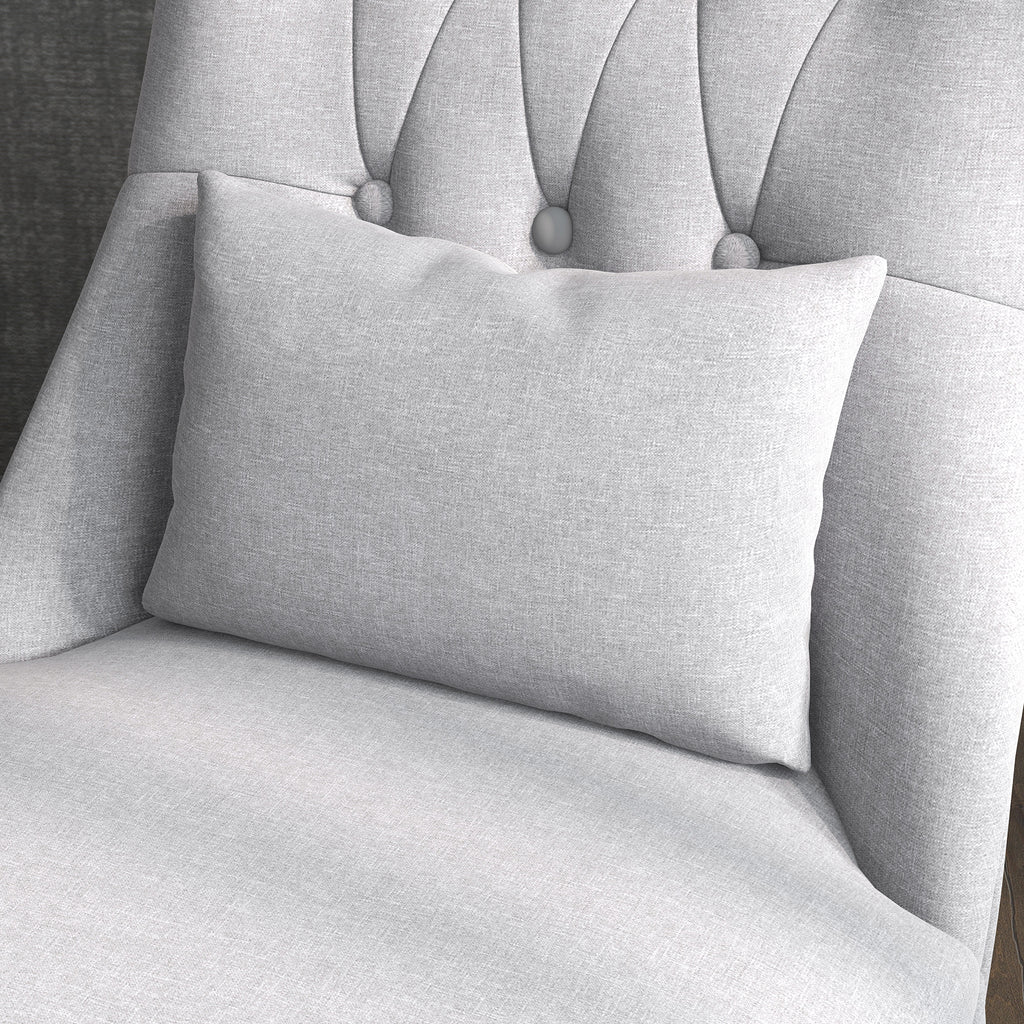 HOMCOM Tub Chair, Armless Single Sofa, Modern Button Tufted Armchair, Upholstered Linen Fabric Longue Accent Chair for Living Room, Bedroom, Set of 2, Grey