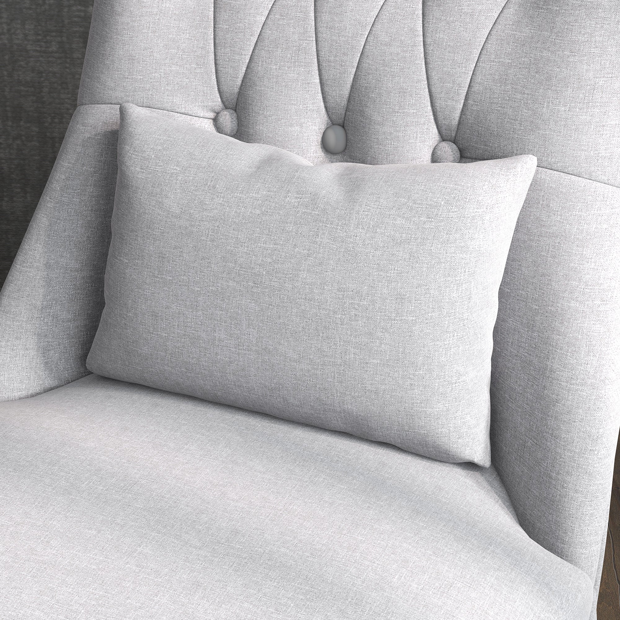 HOMCOM Tub Chair, Armless Single Sofa, Modern Button Tufted Armchair, Upholstered Linen Fabric Longue Accent Chair for Living Room, Bedroom, Set of 2, Grey
