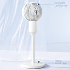 32" Pedestal Fan, 70° Oscillating 90° Vertical Tilt Air Circulator with 3 Speeds, Standing Fan for Home Office, Bedroom, White