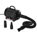 PawHut Dog Hair Dryer Pet Grooming Blaster Dryer Blower Adjustable Temperature Speed with 2.1M Flexible Hose 3 Nozzles - Black