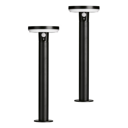 4lite Antheia Solar IP54 Die-Cast Aluminium LED Outdoor Bollard Light with Built in PIR Motion Sensor