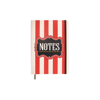Red Circus Stripe A5 Notebook