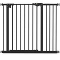 PawHut Adjustable Safety Gate w/ One Extensions, Four Adjustable Screws, Black