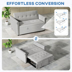 HOMCOM Two-Seater Velvet-Feel Sofa Bed - Grey