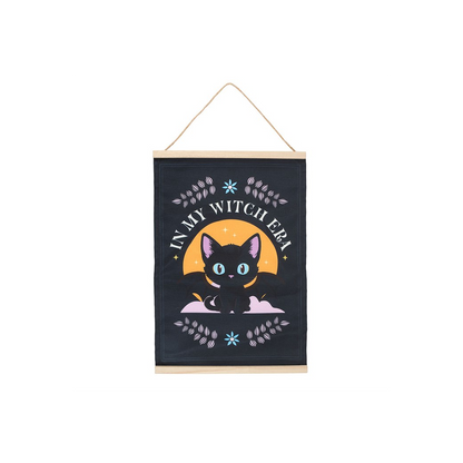 In My Witch Era Bat Cat Fabric Wall Hanging