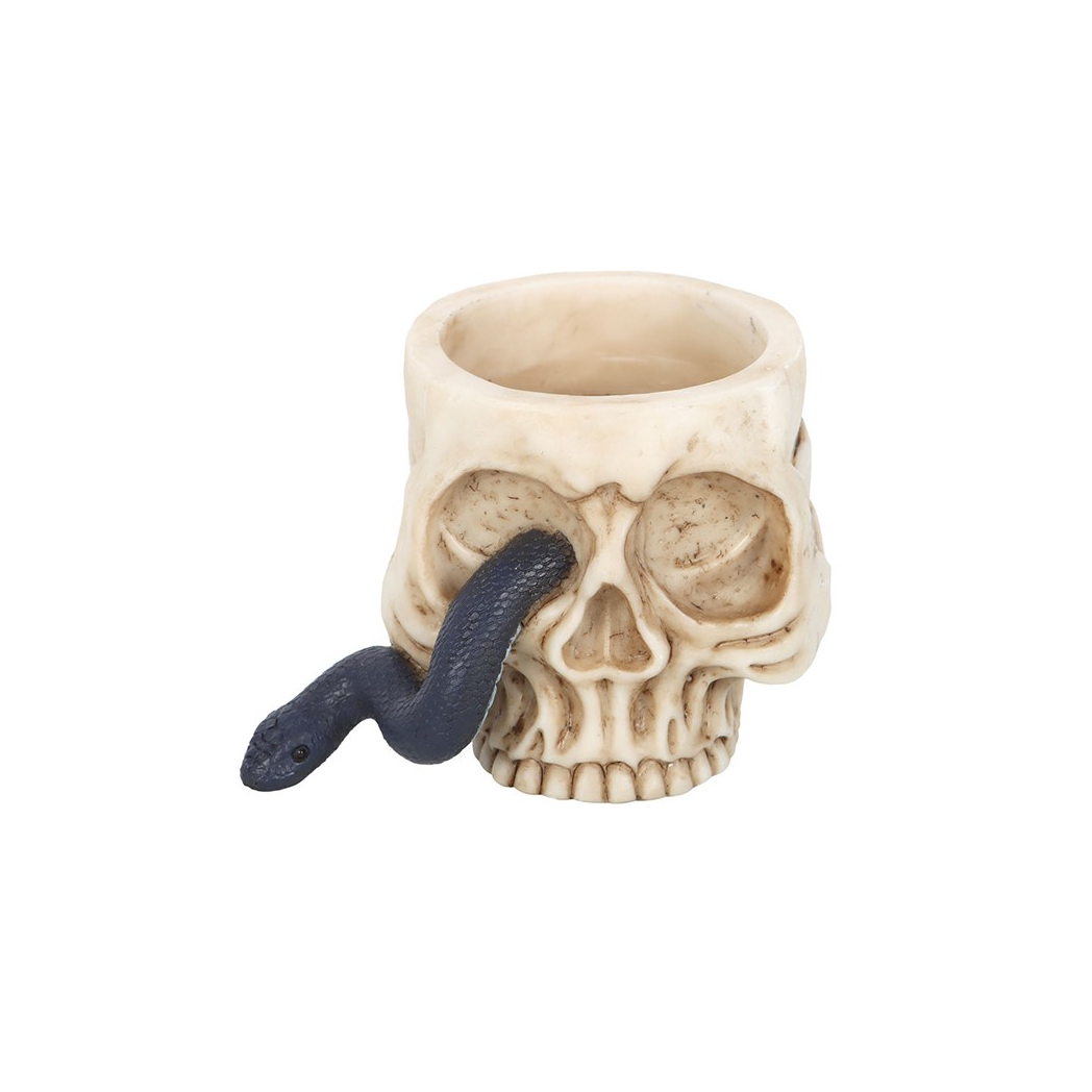 Skull Tealight Holder with Snake