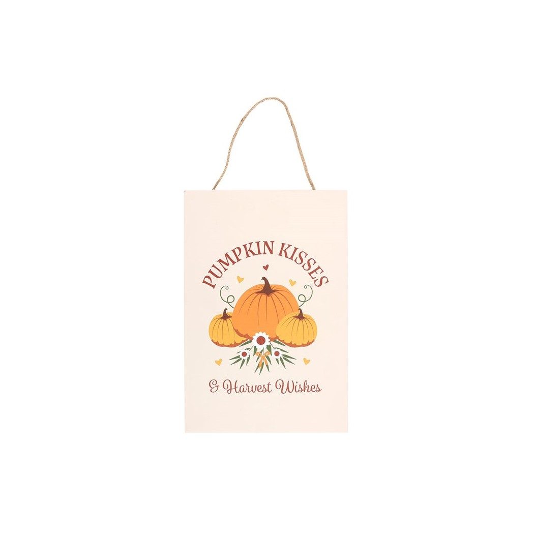 Pumpkin Kisses & Harvest Wishes Hanging Sign