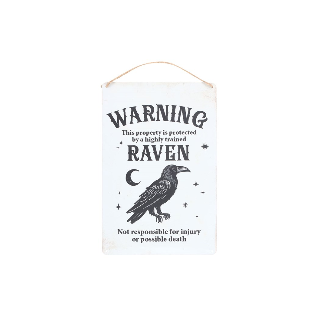 Protected by a Raven Hanging Sign