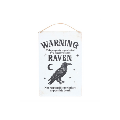 Protected by a Raven Hanging Sign