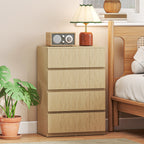 HOMCOM Chest of Drawers, 4-Drawer Storage Cabinets, Modern Dresser, Storage Drawer Unit for Bedroom