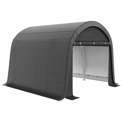 Outsunny 3 x 3(m) Garden Storage Tent, Heavy Duty Outdoor Shed with 2 Doors, Waterproof Portable Shed Storage Shelter with Galvanised Steel Frame for Bike, Motorcycle, Garden Tools, Grey