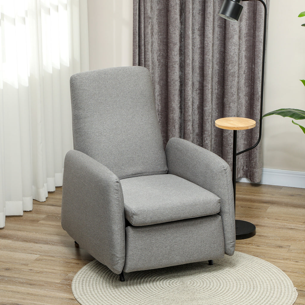 HOMCOM 150° Manually Reclining Chair, with Footrest - Grey