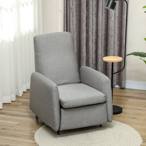 150° Manually Reclining Chair, with Footrest - Grey