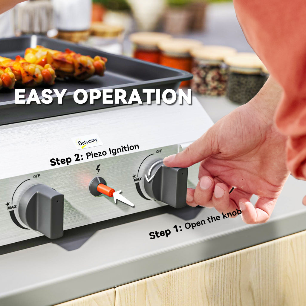 Outsunny Two Burner Portable Gas Grill