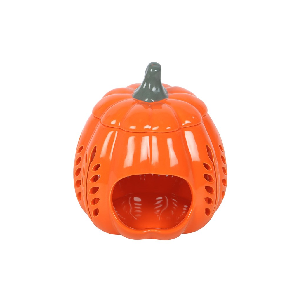Orange Leaf Cut Out Pumpkin Oil Burner and Wax Warmer
