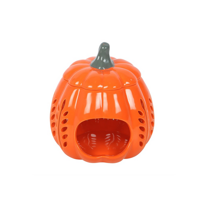 Orange Leaf Cut Out Pumpkin Oil Burner and Wax Warmer