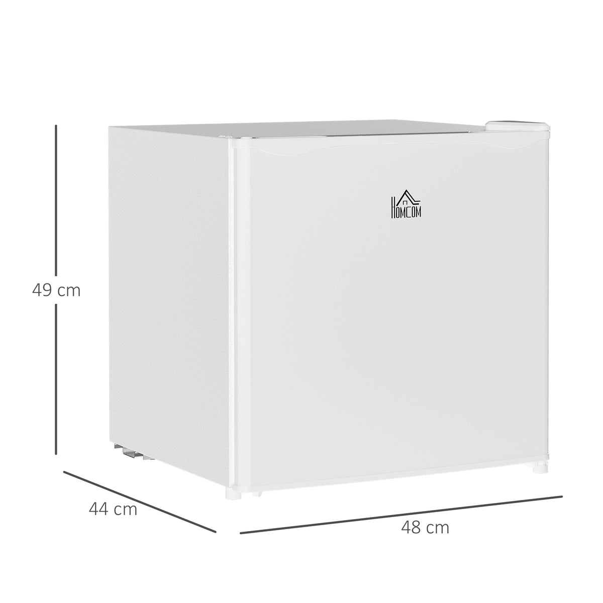 46 Litre Table Top Mini Fridge, Small Fridge with Ice Box, Reversible Door, Adjustable Temperature and Legs for Bedrooms, Home Office, Cream