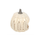 Cream Leaf Cut Out Pumpkin Oil Burner and Wax Warmer