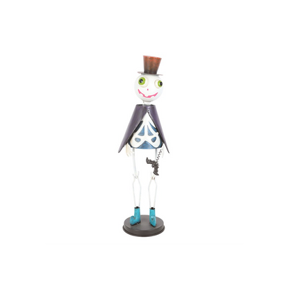 Metal Skeleton Ornament with Top Hat