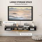140 cm Floating TV Stand with Storage - Charcoal Grey
