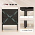 HOMCOM Chest of Drawers, Dresser with 2 Fabric Drawers and Aluminium Handles - Black