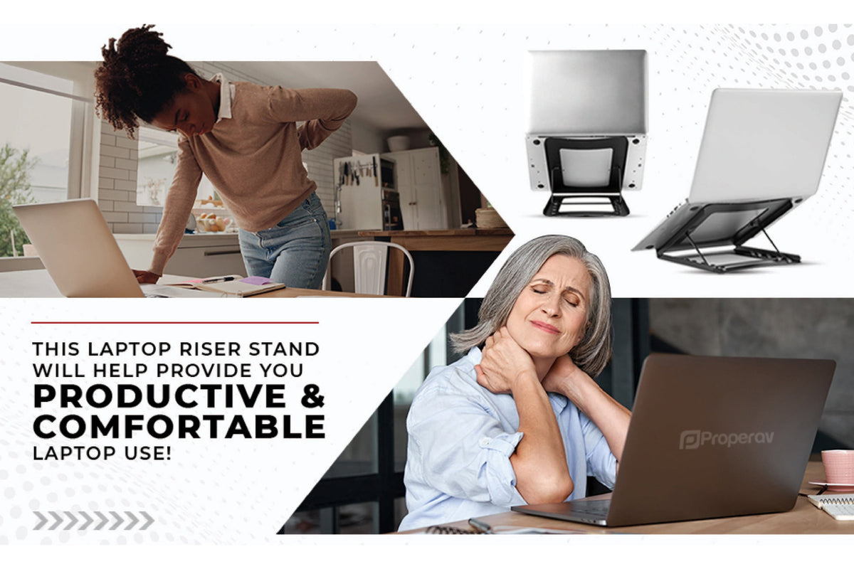 ProperAV Steel Construction Laptop or Tablet Stand with 5 Adjustable Settings