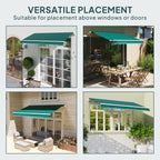 Outsunny Awning Replacement Canopy, Water Resistant UPF 50+ Sun Shade Cover for 3 x 2.5 m Garden Awning (Fabric Only), Green