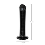 Tower Fan for Bedroom, 30 inch, 6 m/s Powerful Velocity, Standing Floor Fan with 70° Oscillating and 3 Speeds for Home Office Indoor, Black