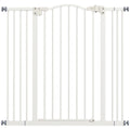 PawHut Pressure Fit Dog Stair Gate No Drilling Safety Gate Auto Close for Doorways, Hallways, 74-100cm Adjustable, 94cm Tall, White