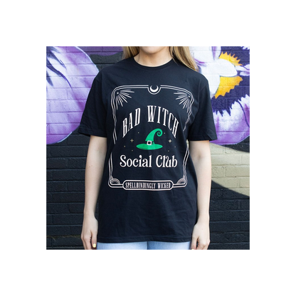 Green Bad Witch Social Club Unisex T-shirt Size XL