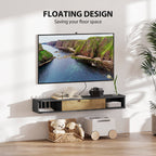 120 cm Floating TV Stand with Storage - Charcoal Grey