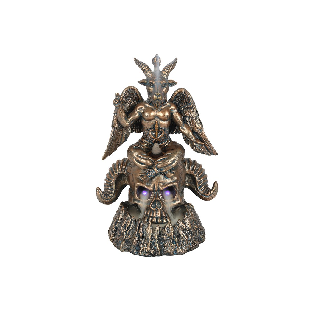 Gold Baphomet LED Backflow Incense Burner
