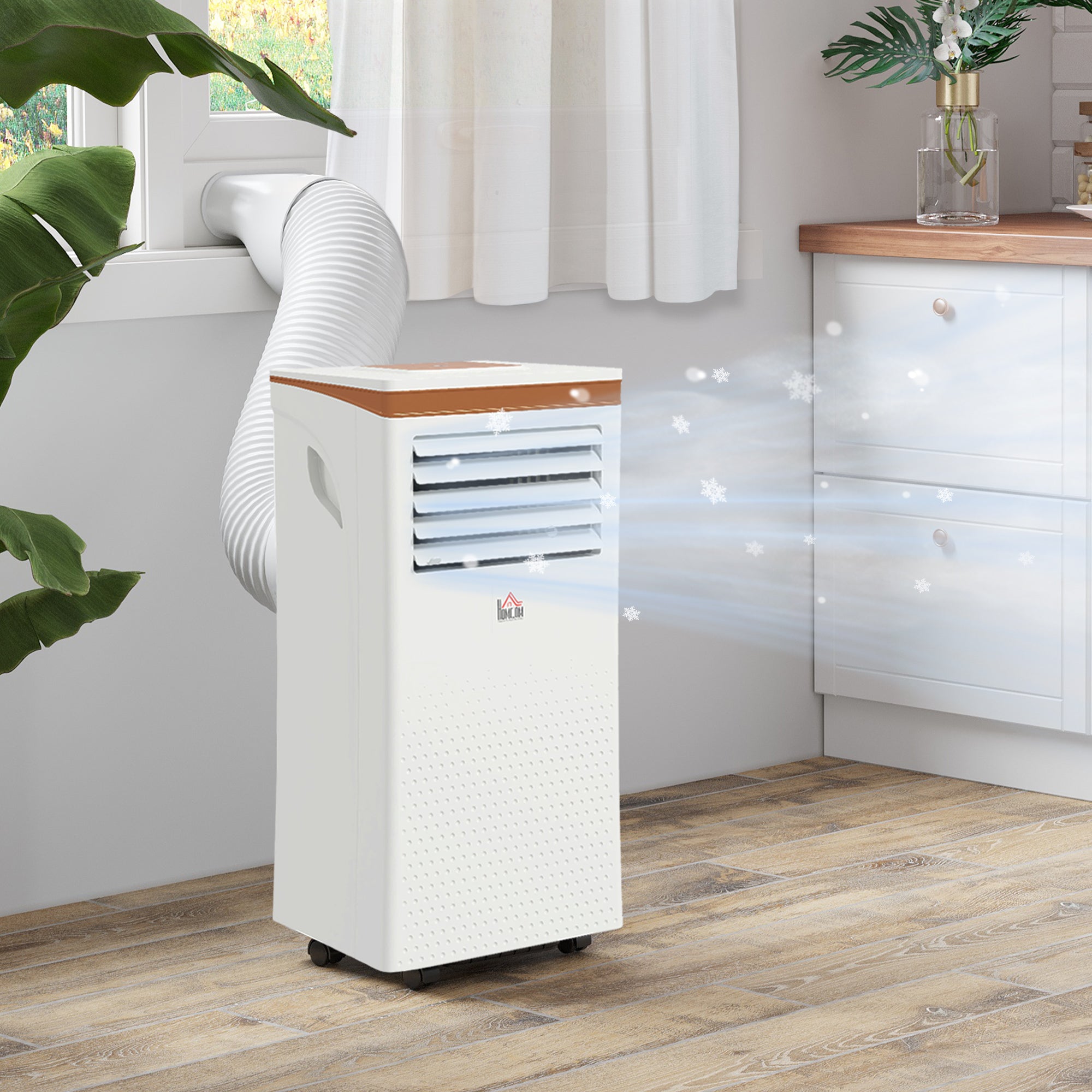 9000 BTU Air Conditioning Unit, 3-in-1 Portable Air Conditioner, Dehumidifier, Cooling Fan with Remote, LED Display, 2 Speeds, 24H Timer, Window Venting Kit, 28m²