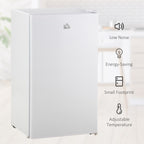 91L Small Fridge with Chiller Box Under Counter Fridge with Reversible Door, Good Housekeeping Institute Approved, White
