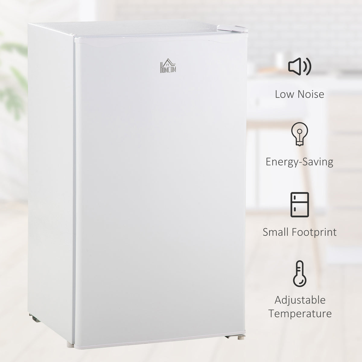 91L Small Fridge with Chiller Box Under Counter Fridge with Reversible Door, Good Housekeeping Institute Approved, White