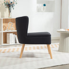 HOMCOM Modern Accent Chair, Fabric Living Room Chair with Rubber Wood Legs and Thick Padding, Black