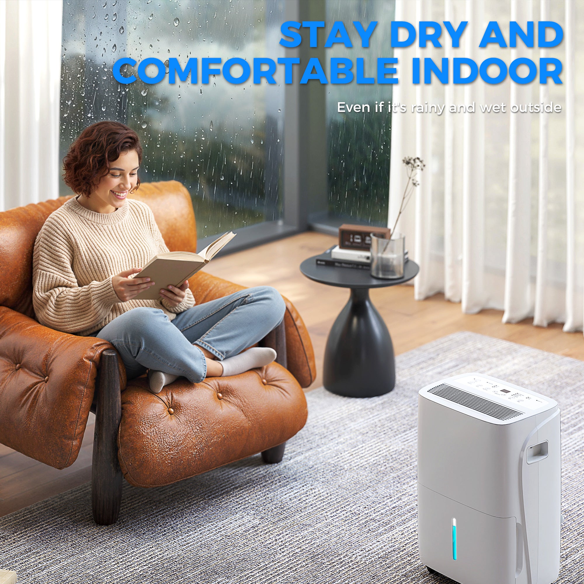 30L/Day Dehumidifier with Auto-Clean Filter, Continuous Drainage, 4L Water Tank, 24H Timer, Digital Humidity Display, Dehumidifier for Home Damp, Bedroom, Condensation, Mould, Laundry Drying