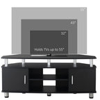 TV Unit Cabinet for TVs up to 55 Inches with Storage Shelves and Cupboard, Entertainment Centre for Living Room, Black