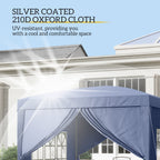 Outsunny 3 x 3 m Garden Pop Up Gazebo, Wedding Party Tent Marquee, Water Resistant Awning Canopy with Sidewalls, Windows, Carry Bag, Blue