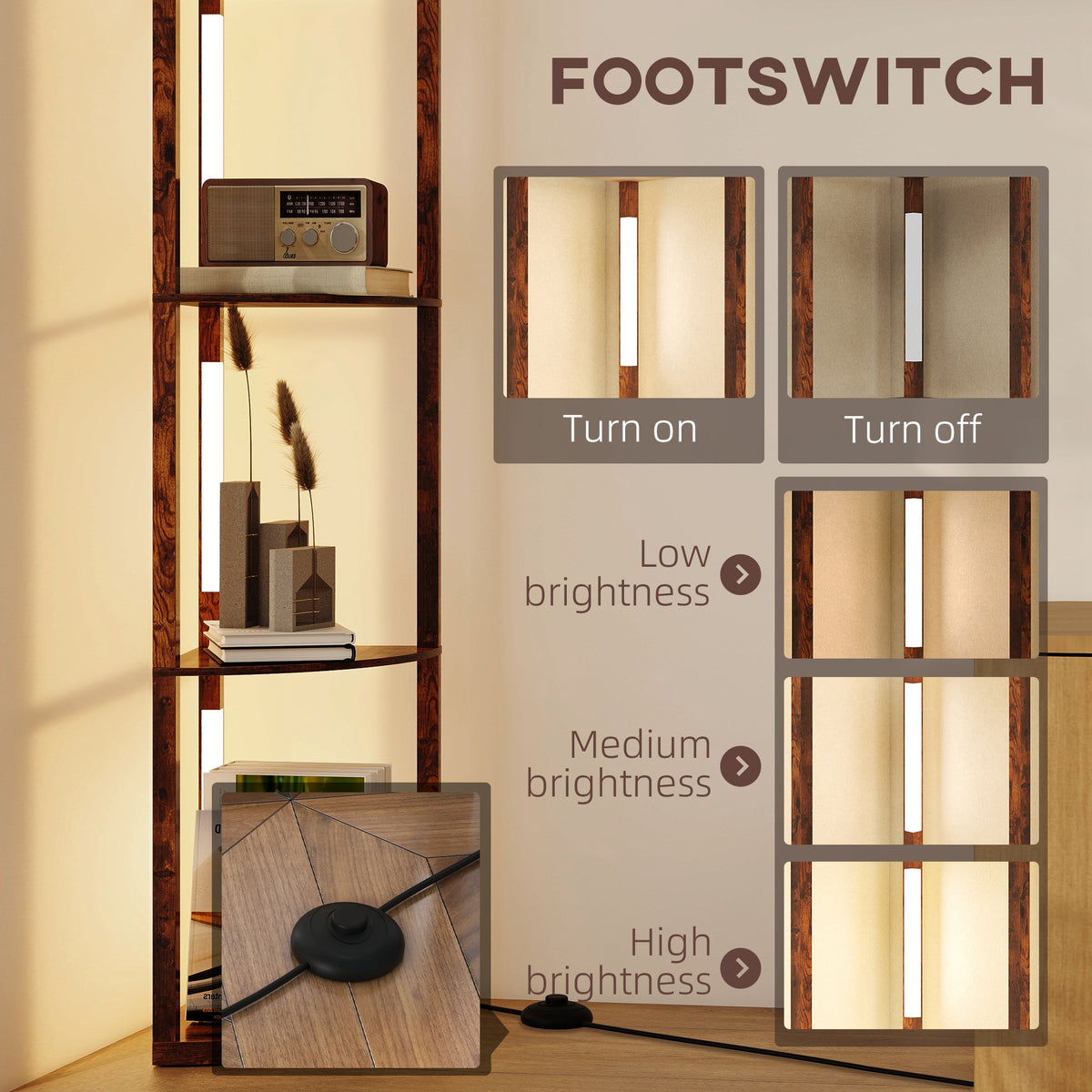 Three-Tier Corner Floor Lamp