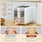 Stainless Steel Kettle and Toaster Set, 1.7L 3000W Fast Boil Kettle & 2 Slice Toaster Kitchen Set with 7 Level Browning Controls, Defrost, Reheat, Auto Off, Boil-dry Protection, White
