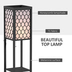 Three-Shelf Standing Lamps Set of 2 - Black
