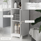 HOMCOM Slim Bathroom Storage Cabinet, Tall Bathroom Cabinet with 3 Open Shelves and Adjustable Shelf, White