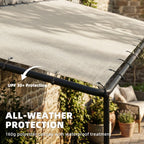 Outsunny 3 x 2 m Lean to Garden Pergola, Metal Frame Gazebo Pergola with UPF30+ Protection, Sloped Roof, Drainage Holes, Cream