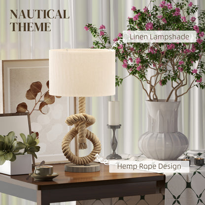 Nautical LED Table Lamp with USB Charging Port, Bedside Desk Lamp for Bedroom, Living Room, Home Office